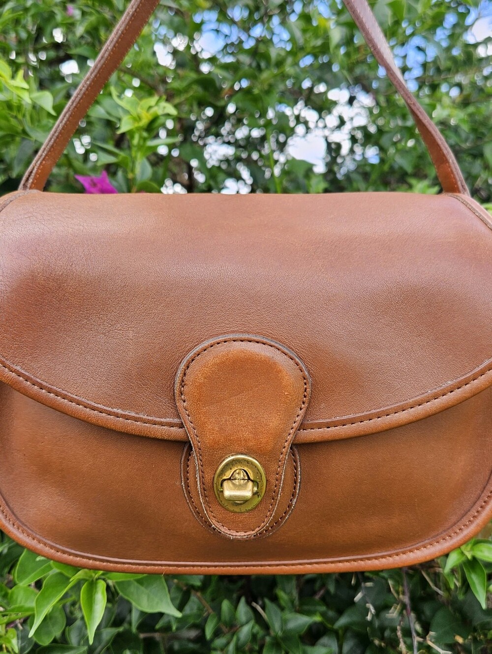 Vintage Coach Prairie Bag 9954 British Tan Leather Crossbody 1996 USA